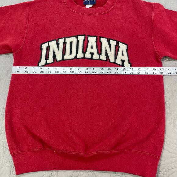Vintage JanSport Sweatshirt Indiana‎ Small Red Crewneck Pullover Spell Hoosiers - Picture 8 of 9
